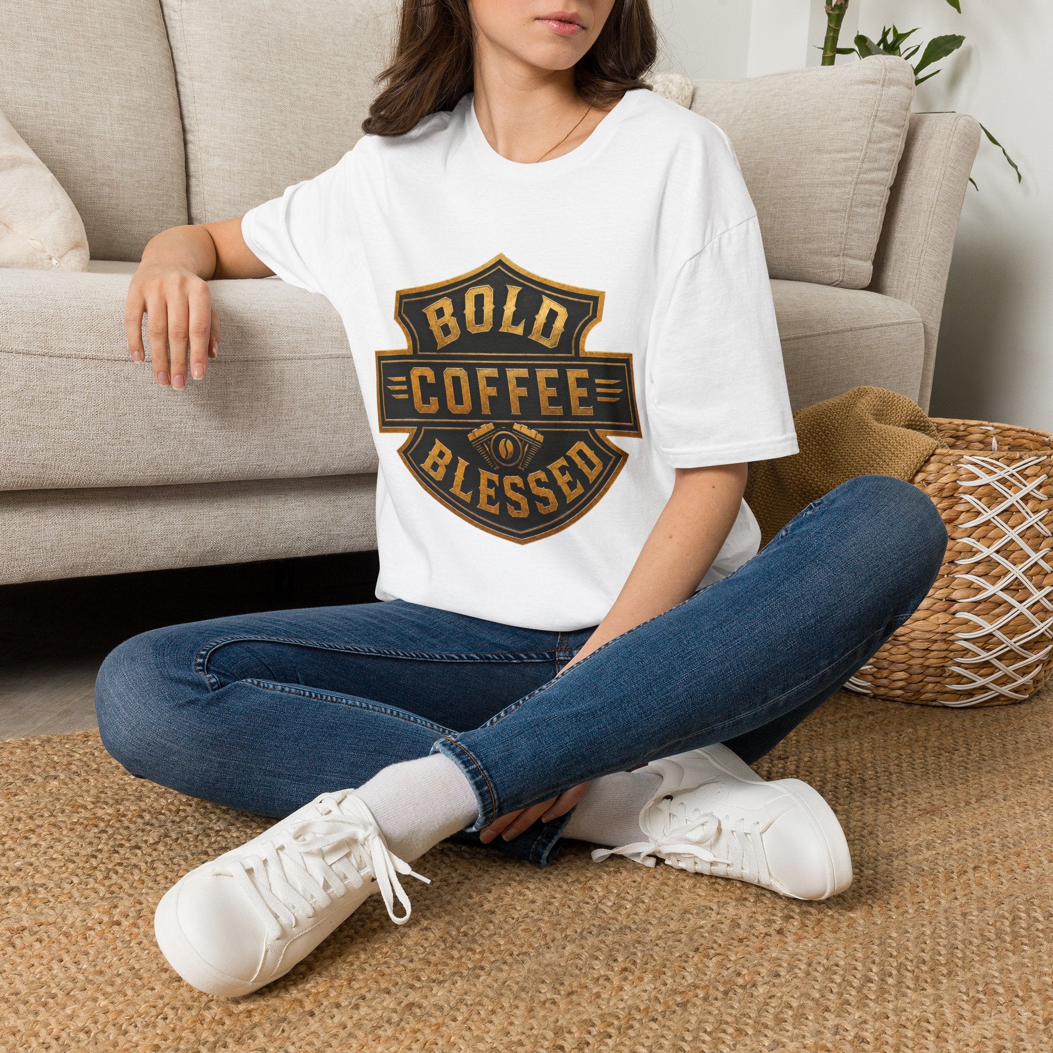 Bold Coffee Blessed T-Shirt — Vintage Coffee Lover Tee